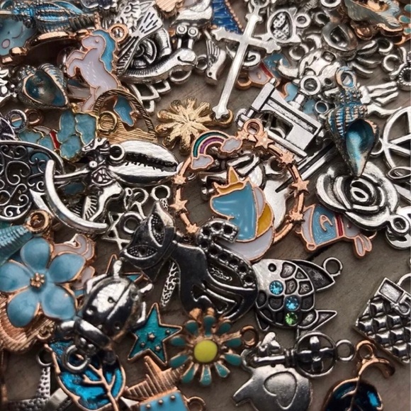 50pc Gold & Tibetan Silver Tone Charms Pendants DIY Jewelry Making Crafting Lot - Picture 16 of 16